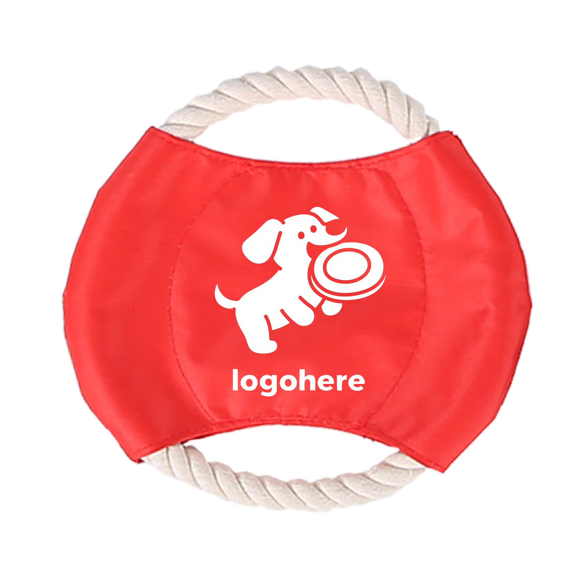 Customizable Durable Dog Disc with Rope Tug 1