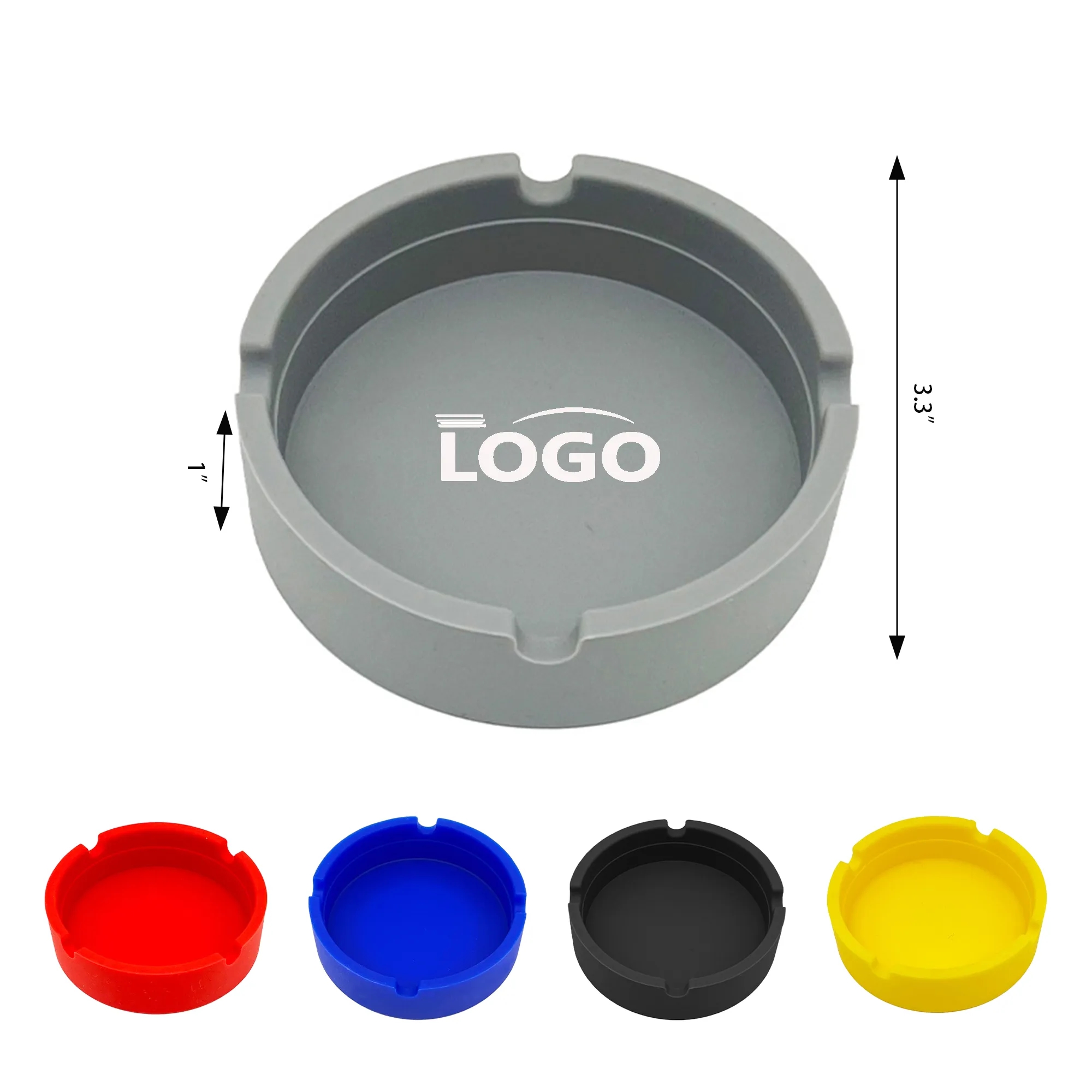 Heat-Resistant Anti-Fall Round Silicone Ashtray MOQ 100PCS 2