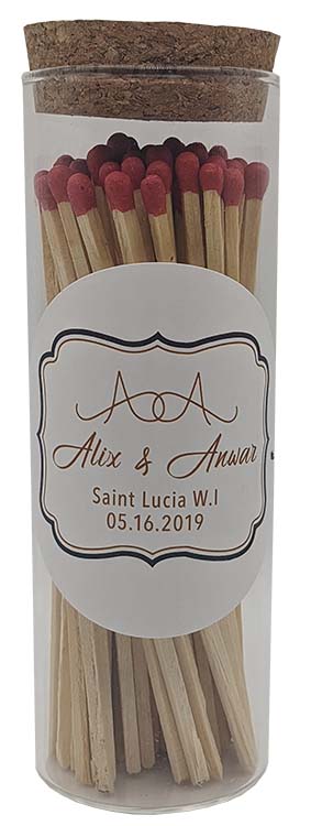 "Alight" Glass Match Stick Jar - w/ Full Color Label - 48 count 6