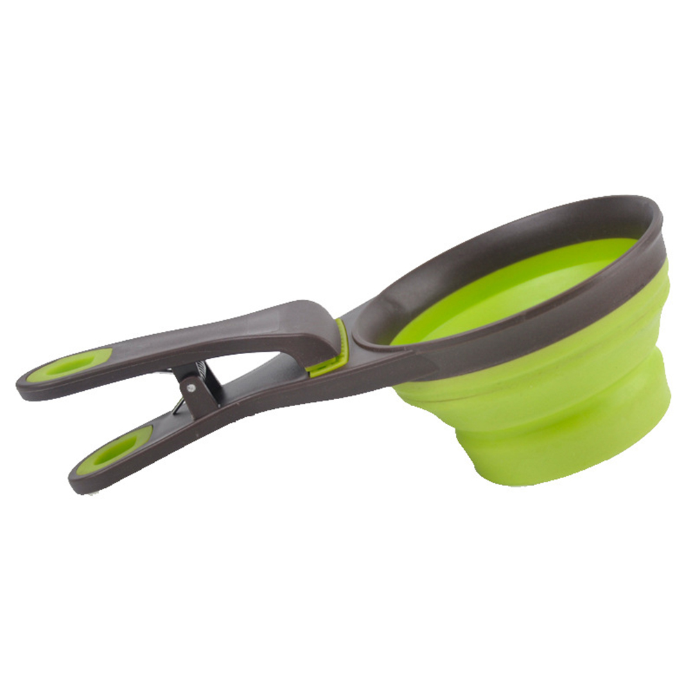 Pet Folded Scoop Dog Cat Sealing Clip Cup 2