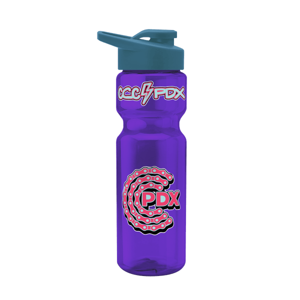 Blazer 28oz Transparent Bike Bottle w/Drink-thru Lid 912