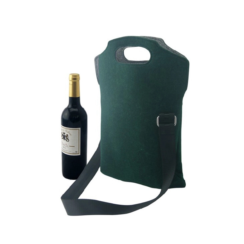 Felt Collapsible Wine Insulated Bag with Belt 2