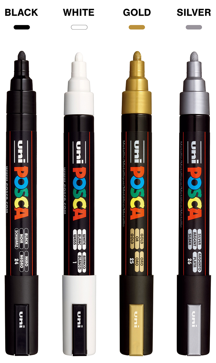 POSCA 4 Piece Metallic Marker Set with Bag 33