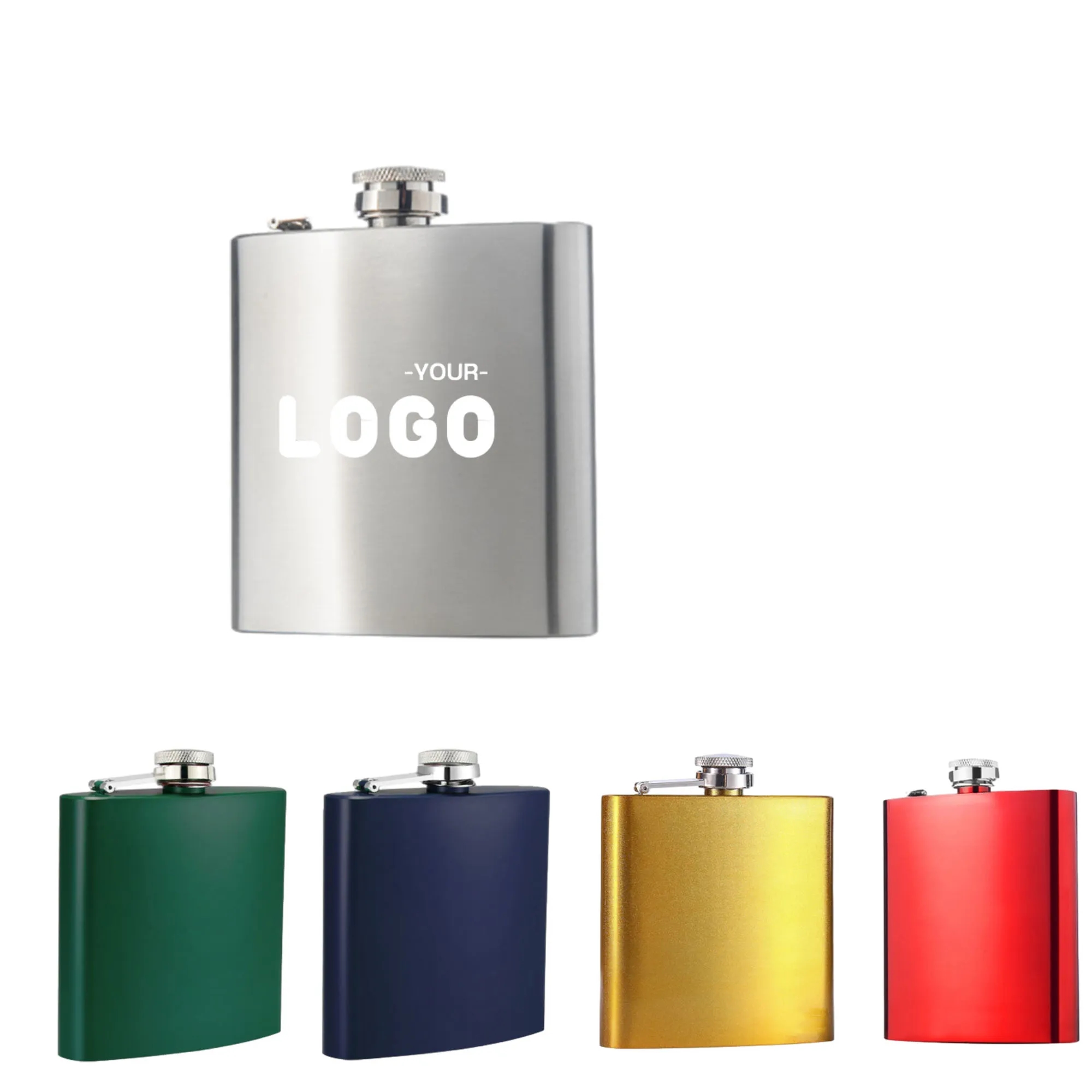 High 6 OZ Stainless Steel Flat Wine Bottle