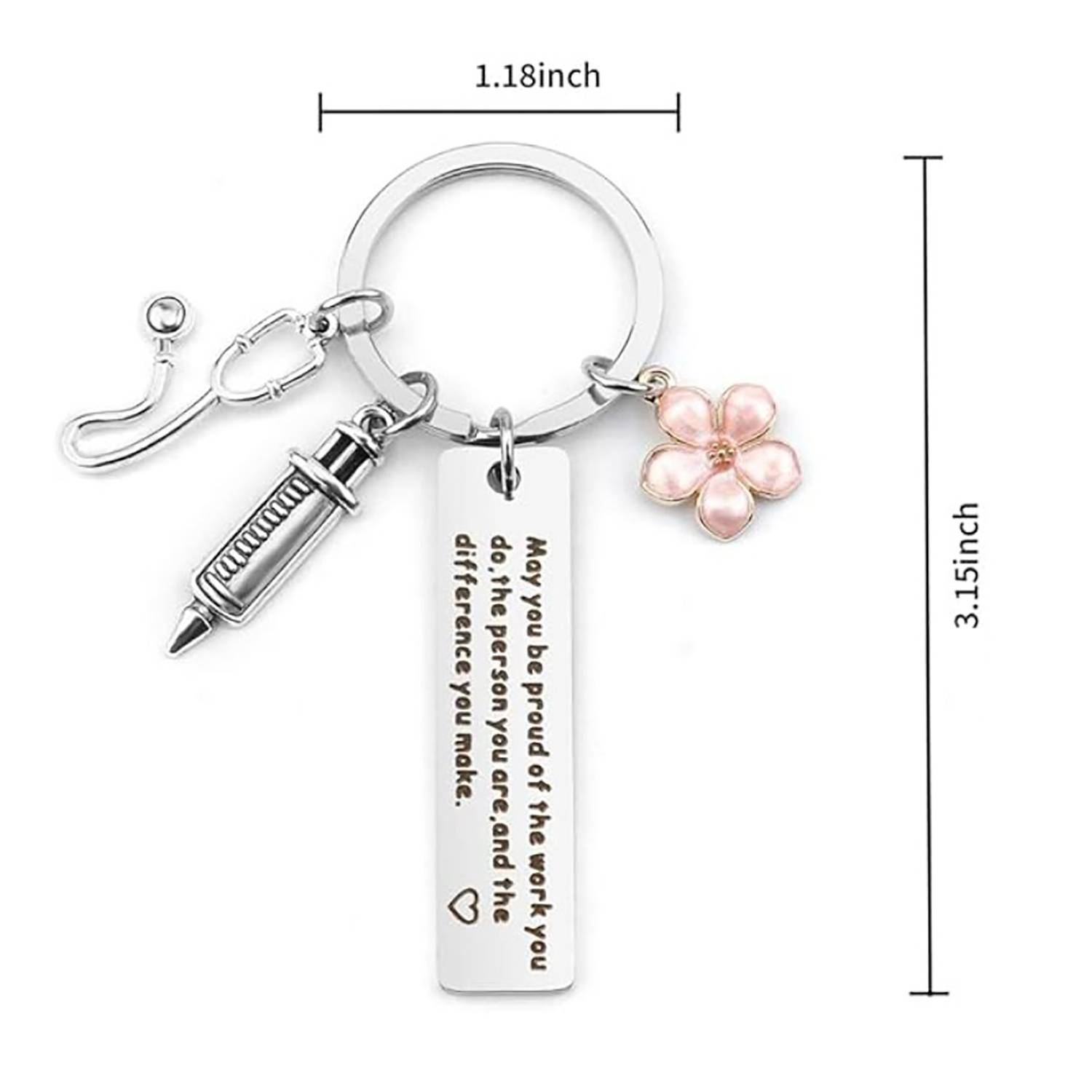 Nurse's Day Stainless Steel Keychain 1
