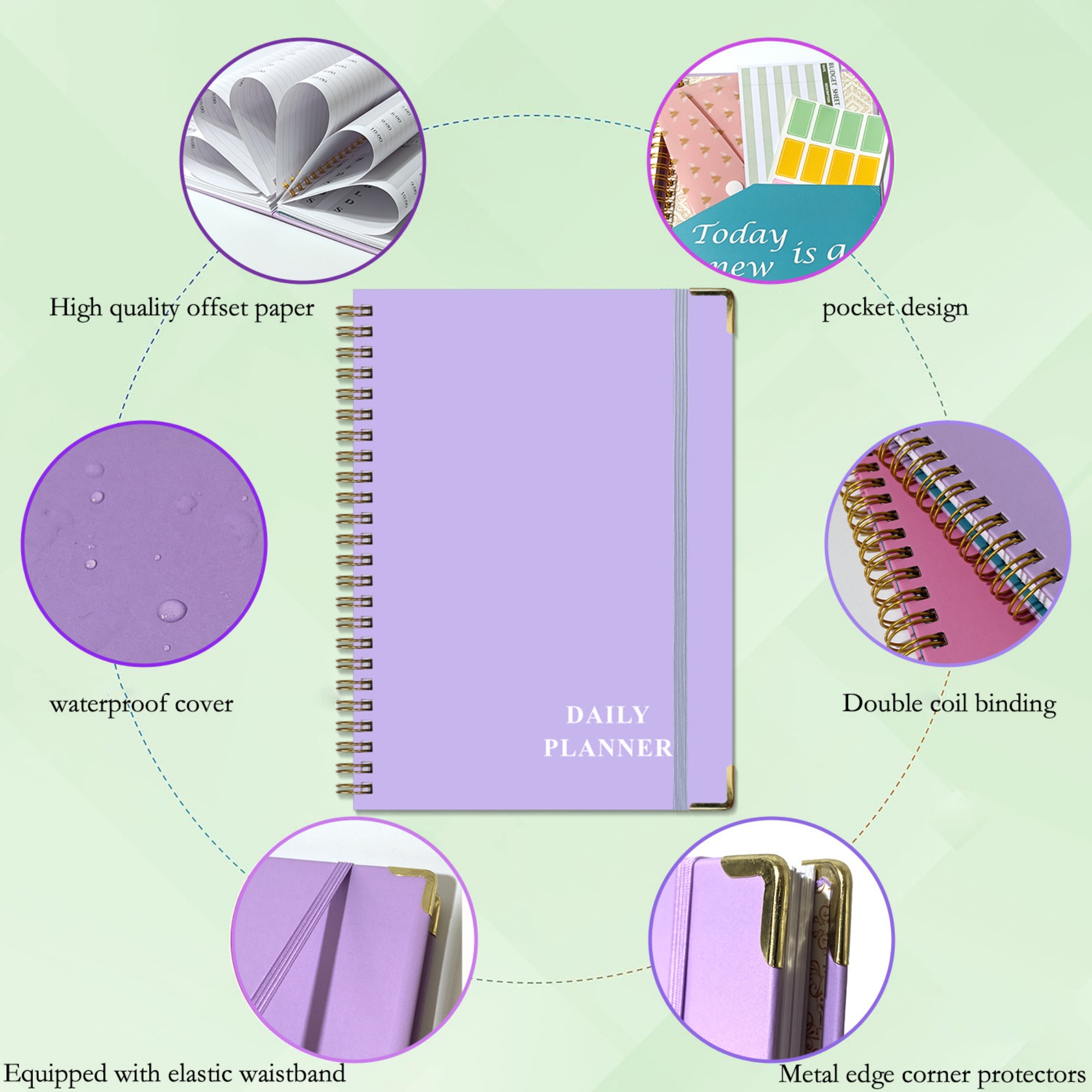 A5 Spiral Daily Planner With Paperboard Cover 12