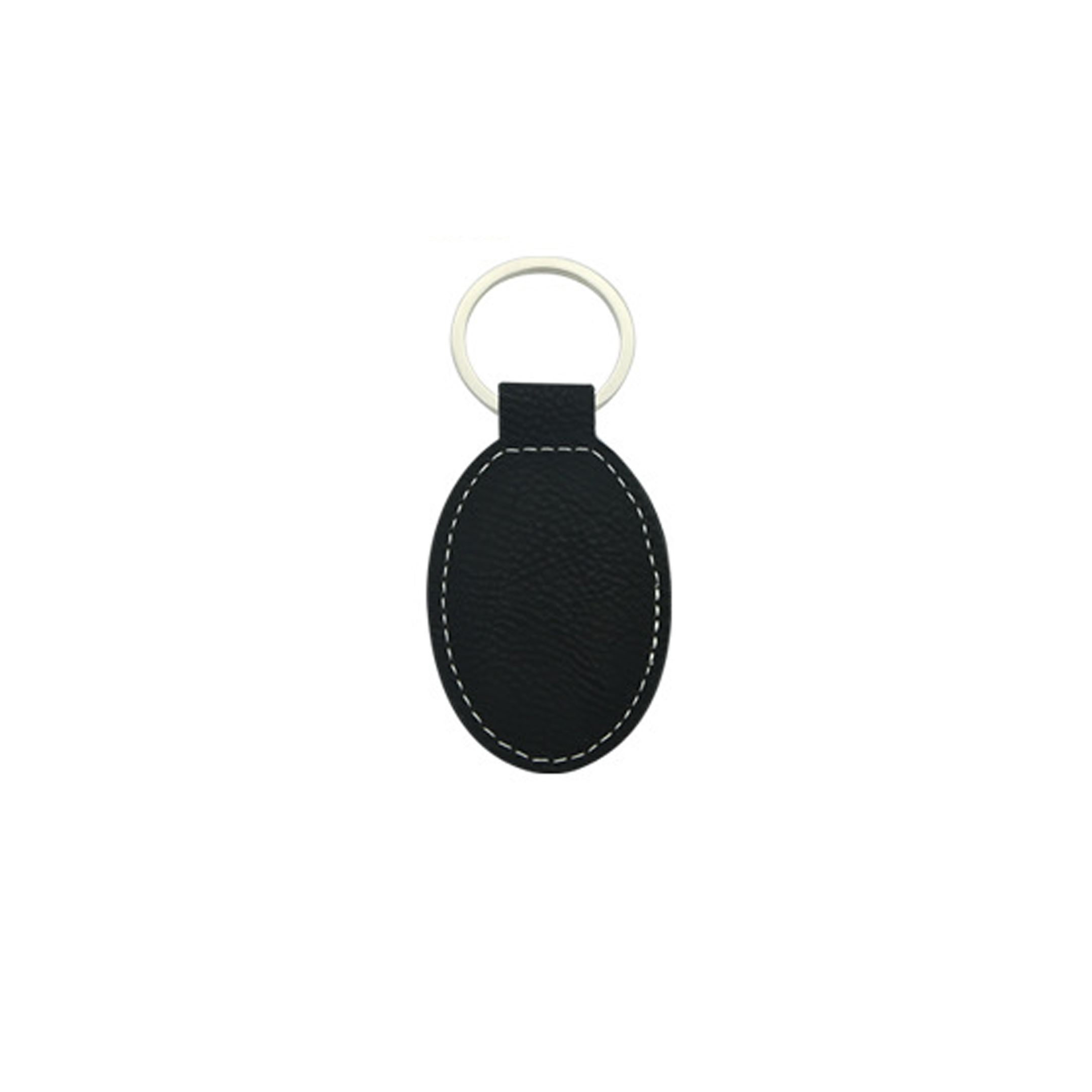 Vegan Leather Oval Shaped Keychain 3
