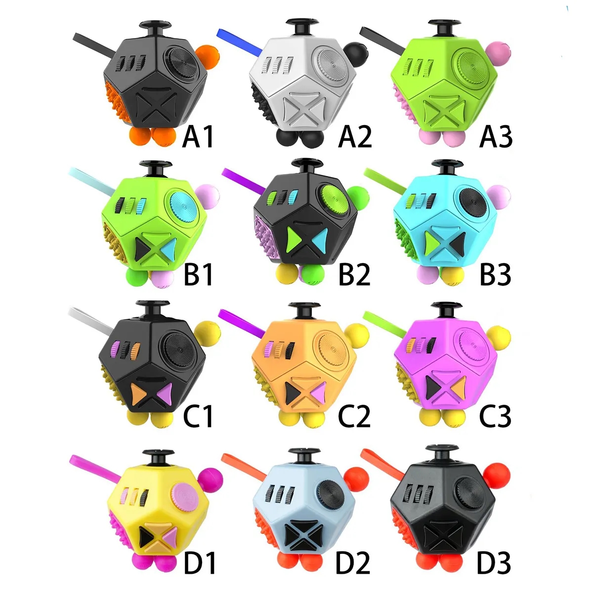 12 Sided Fidget Cube Relieves Stress Toys 5