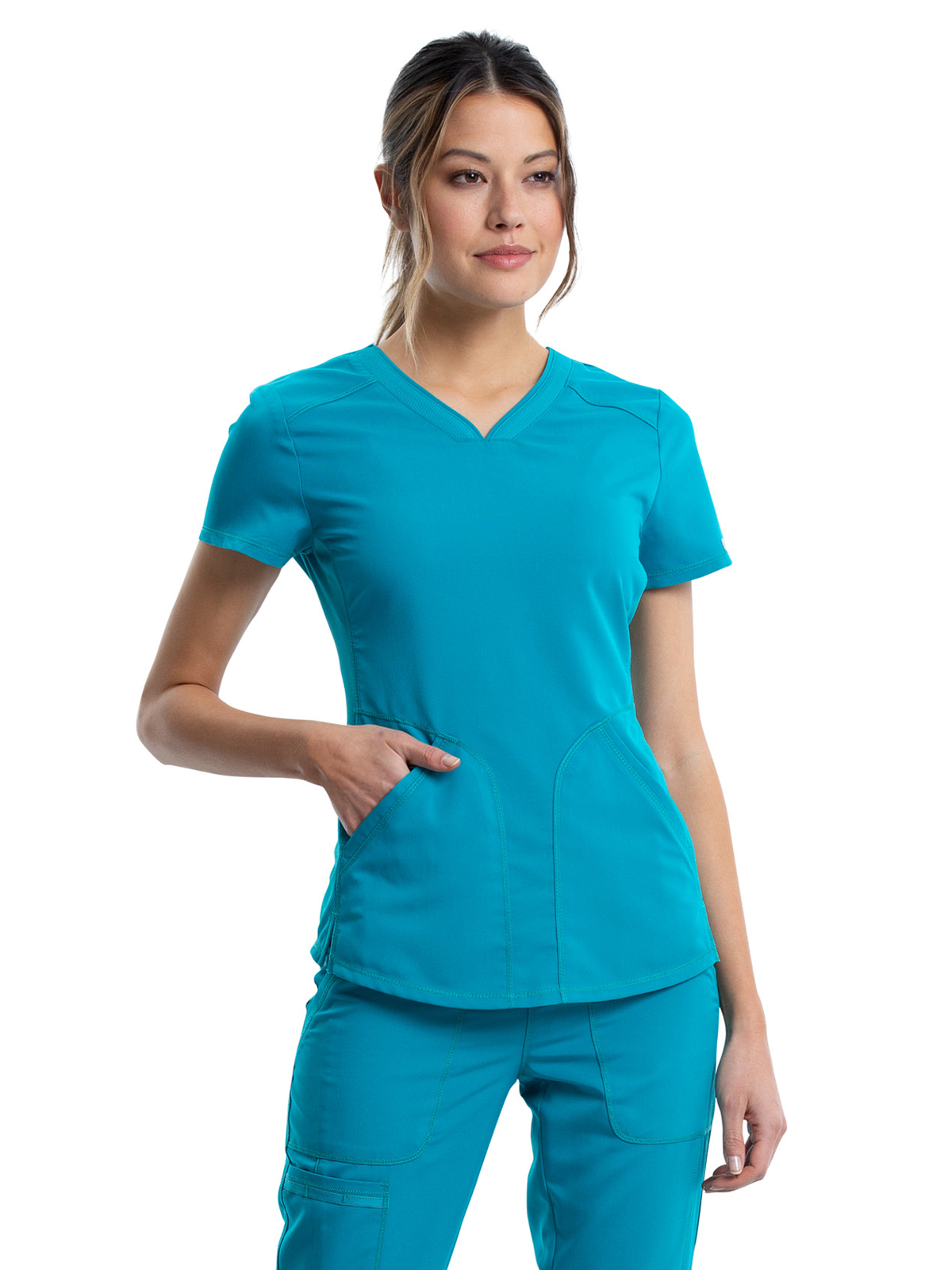 Cherokee - Workwear Revolution - Women's 2-Pocket V-Neck Top 19