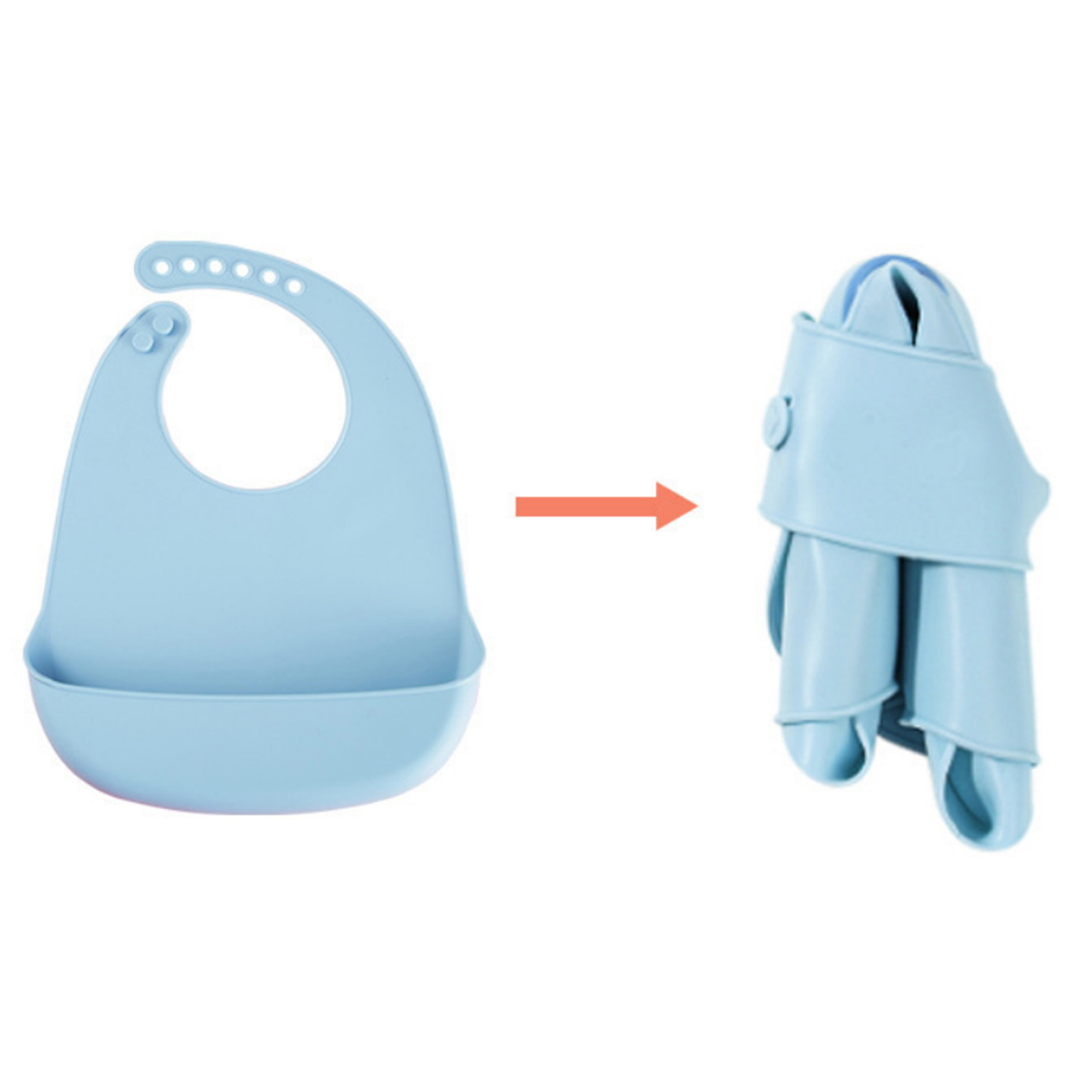 MOQ 50 PCS Safe Adjustable Silicone Toddler Feeding Bib 8