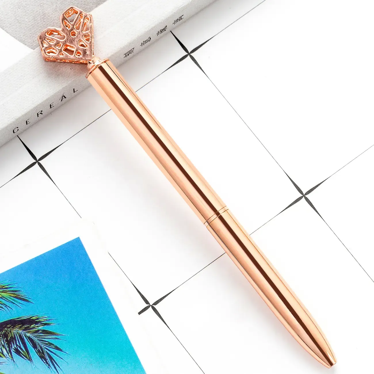 Heart Rose Gold Metal Pen 10