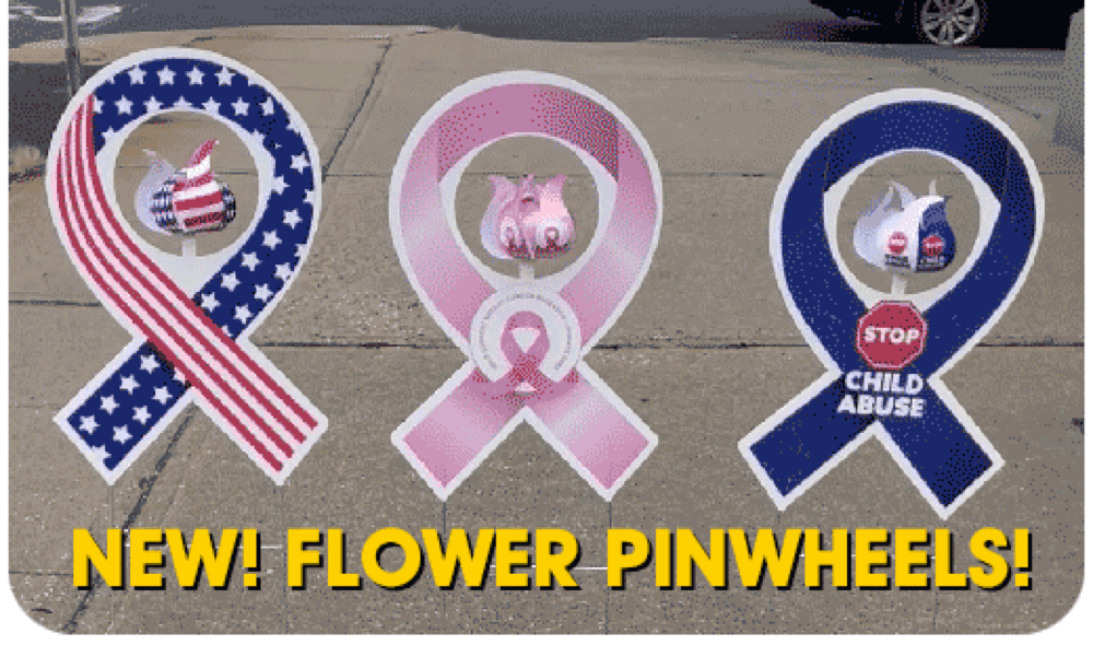 Awareness Ribbon With Flower Pinwheel