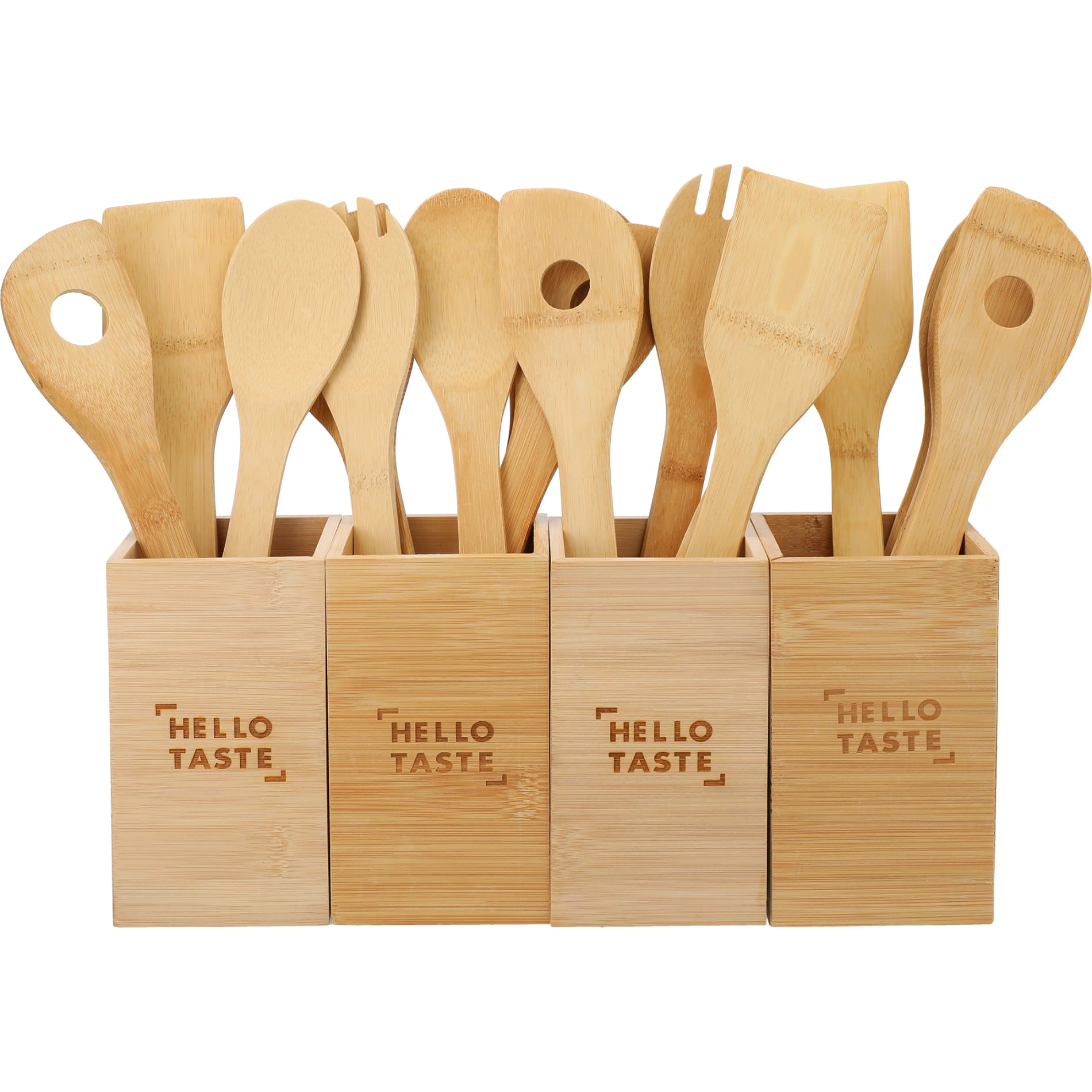Bamboo 4-piece Kitchen Tool Set and Canister 18
