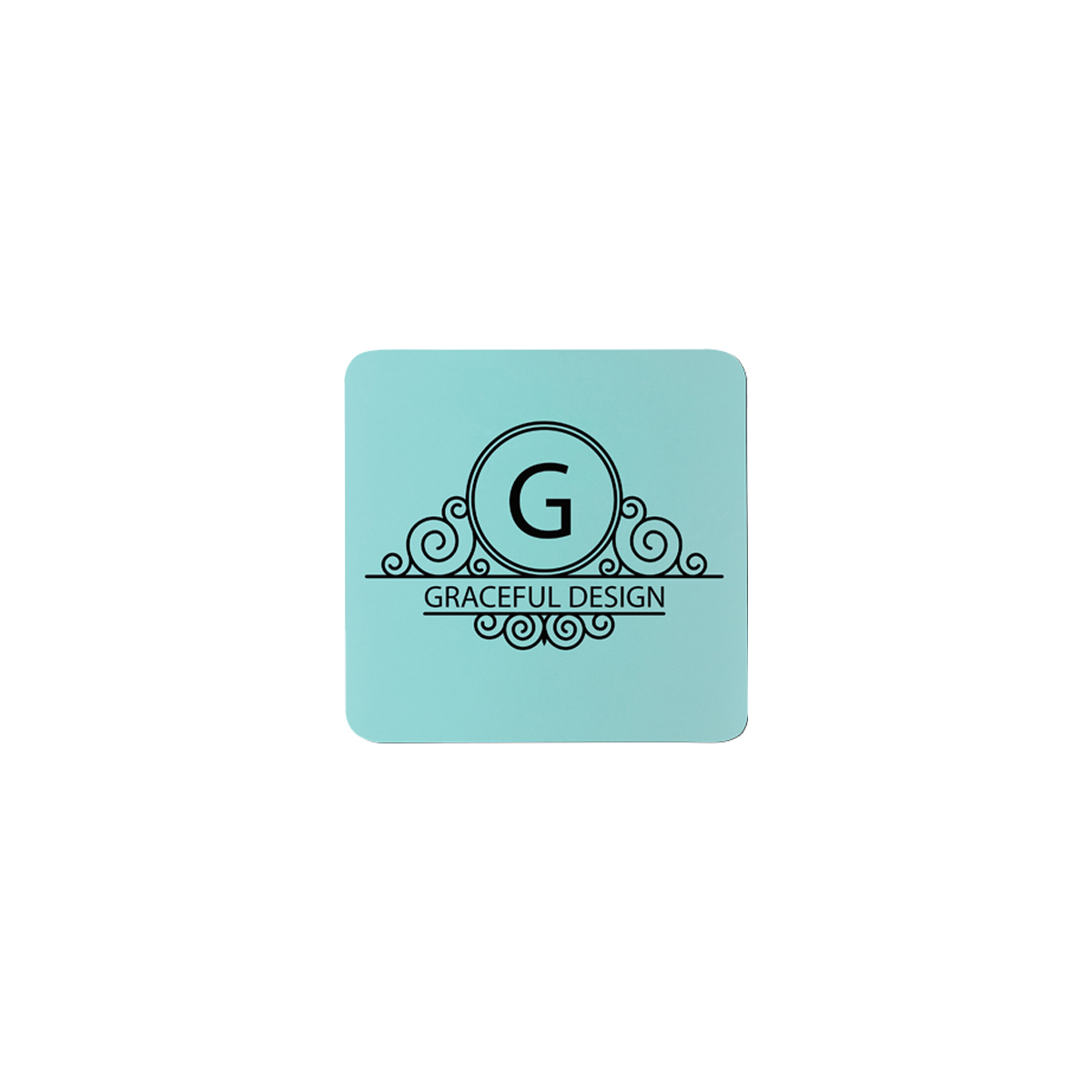 3" Teal Square Silicone Coaster 2