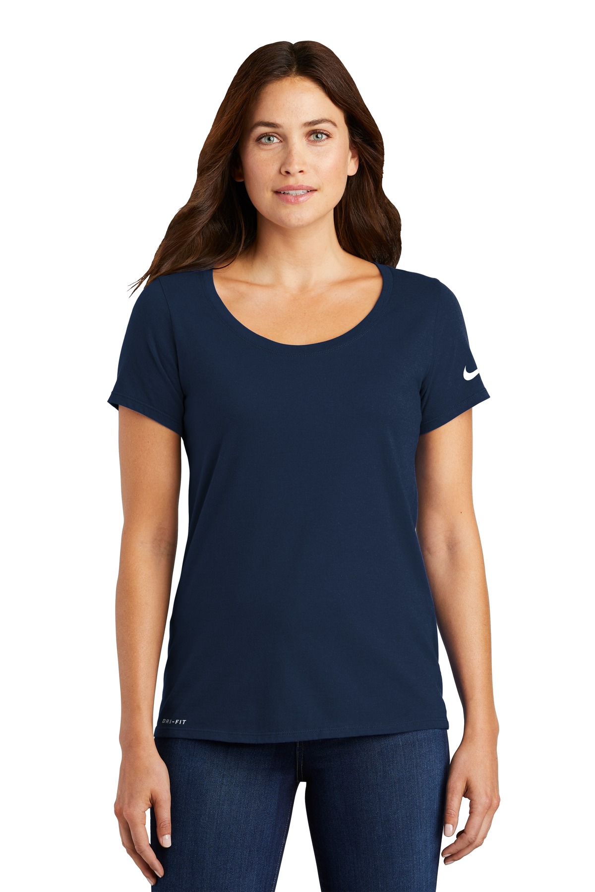 Nike Women's Dri-FIT Cotton/Poly Scoop Neck Tee. NKBQ5234 52