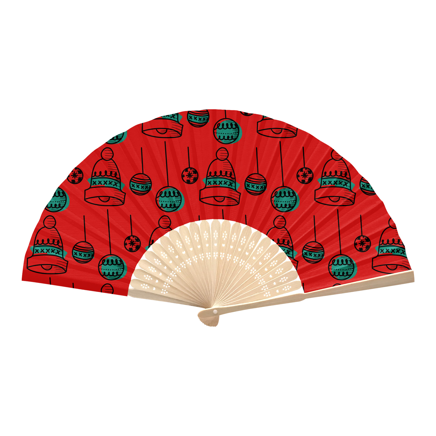 Bamboo Handle Folding Fans 12