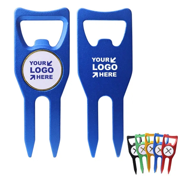 Golf Ball Marker Divot Repair Tool With Bottle Opener 2