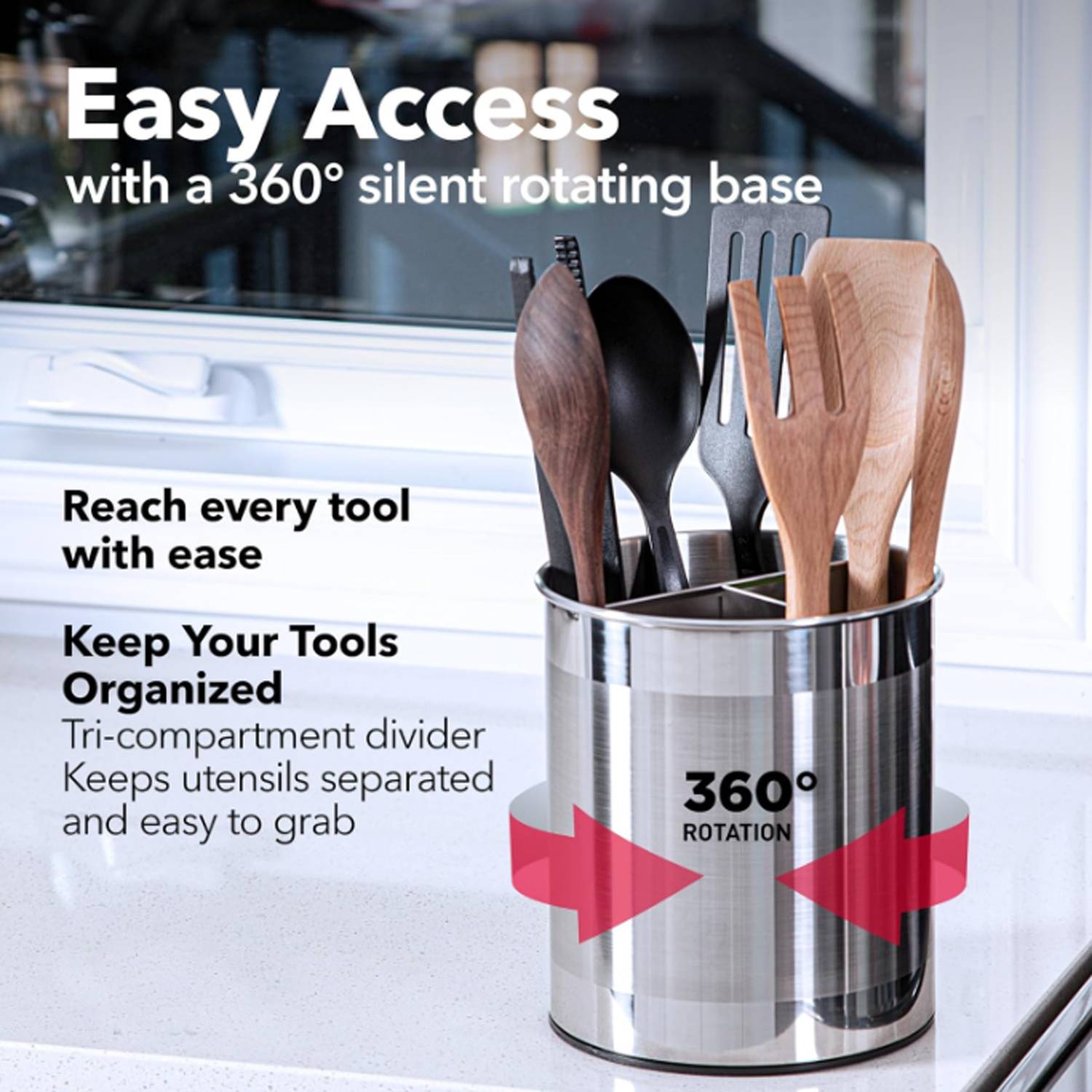 Stainless Steel Kitchen Utensil Holder 3