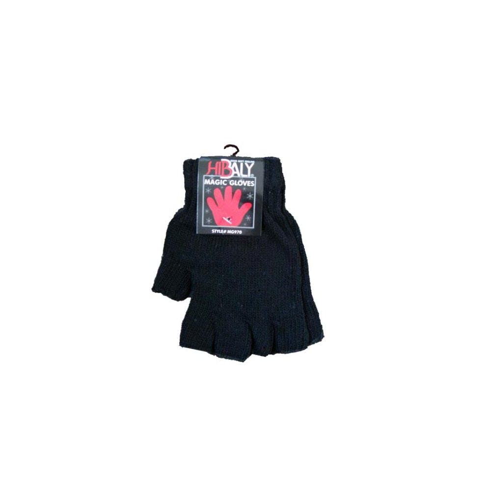 Irregular Adult Fingerless Gloves - Black Magic Stretch 2