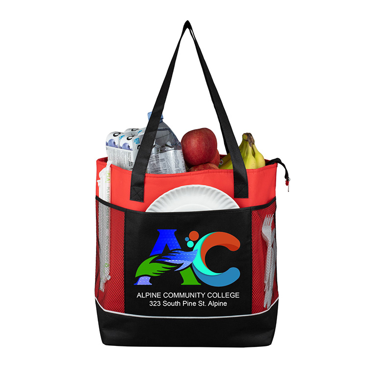 22"W x 16"H x 7 ½"Gusset - "FROST LINE" Super-Sized Insulated Zipper Cooler Tote 36