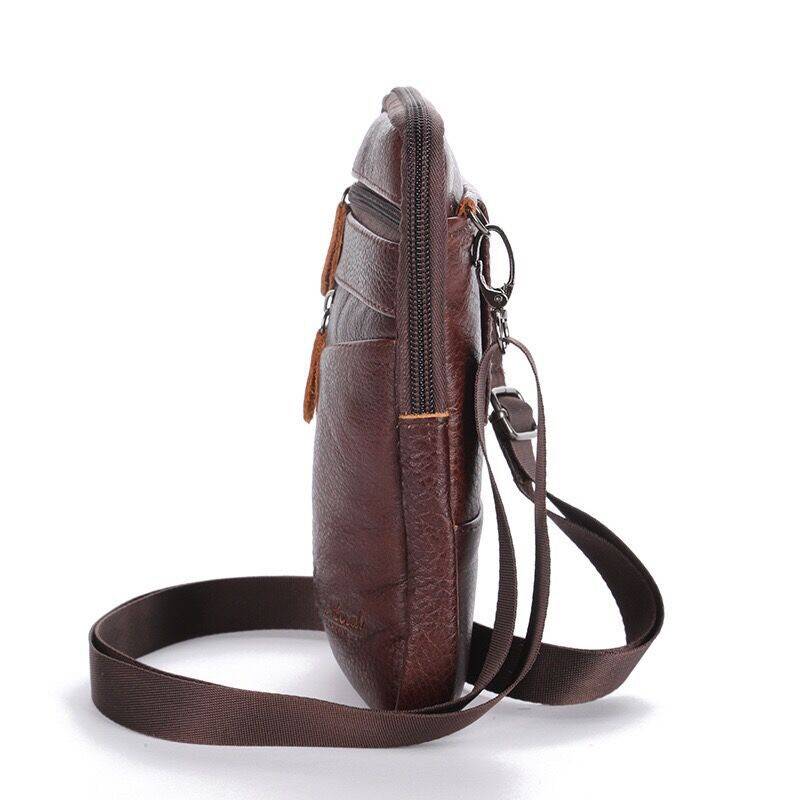Cowhide Leather Shoulder Crossbody Bag Phone Pouch 5