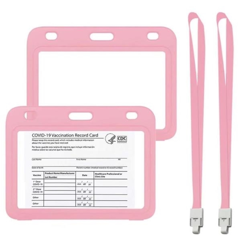4x3" Vaccination Card Protective Holder Cover w/ Landyard 7