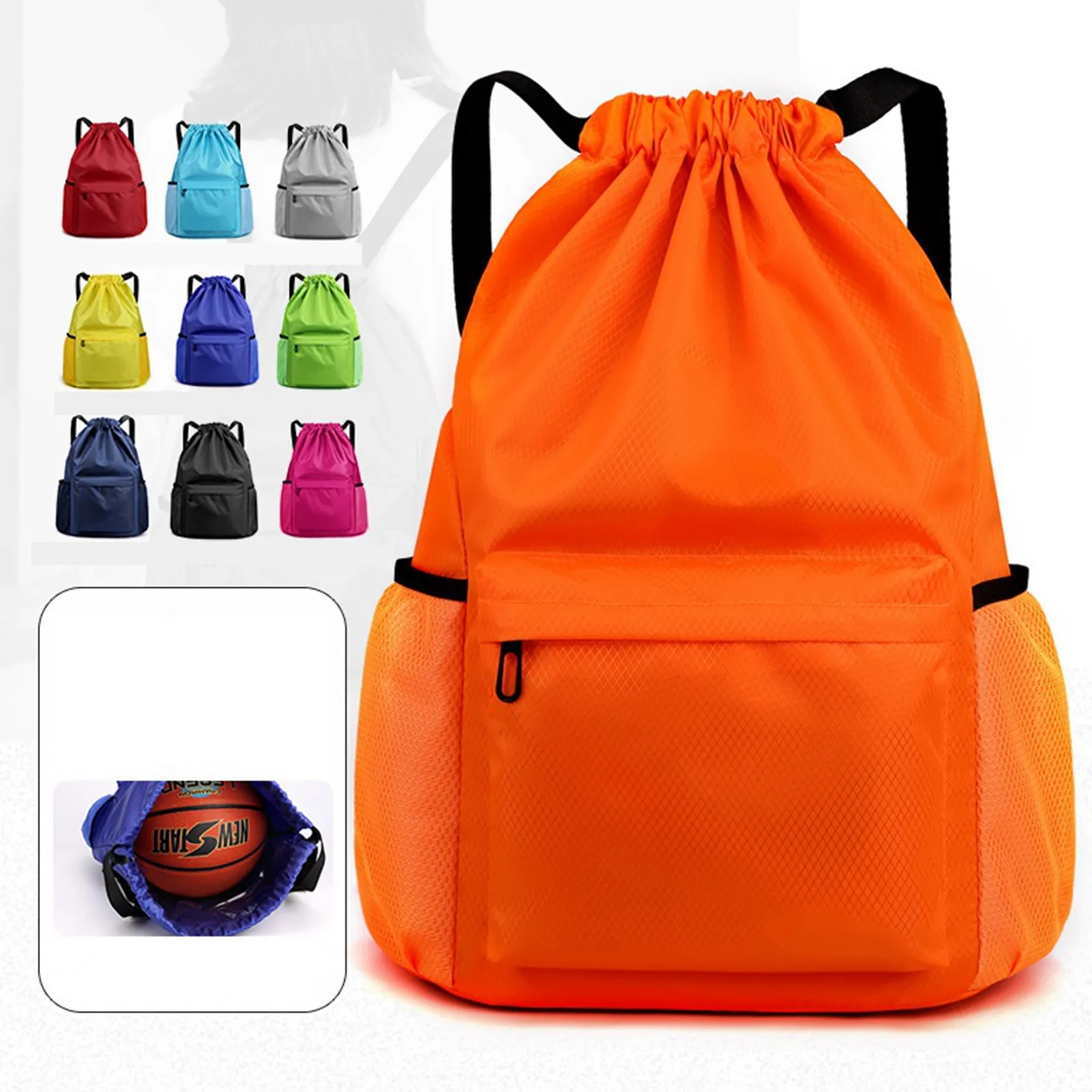 Dry Wet Drawstring Backpack with Zipper Pocket 3