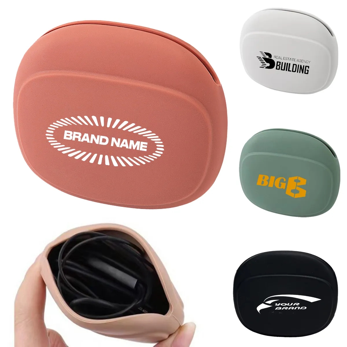 Promotional Earbuds Data Cable Silicone Case Storage Box 2