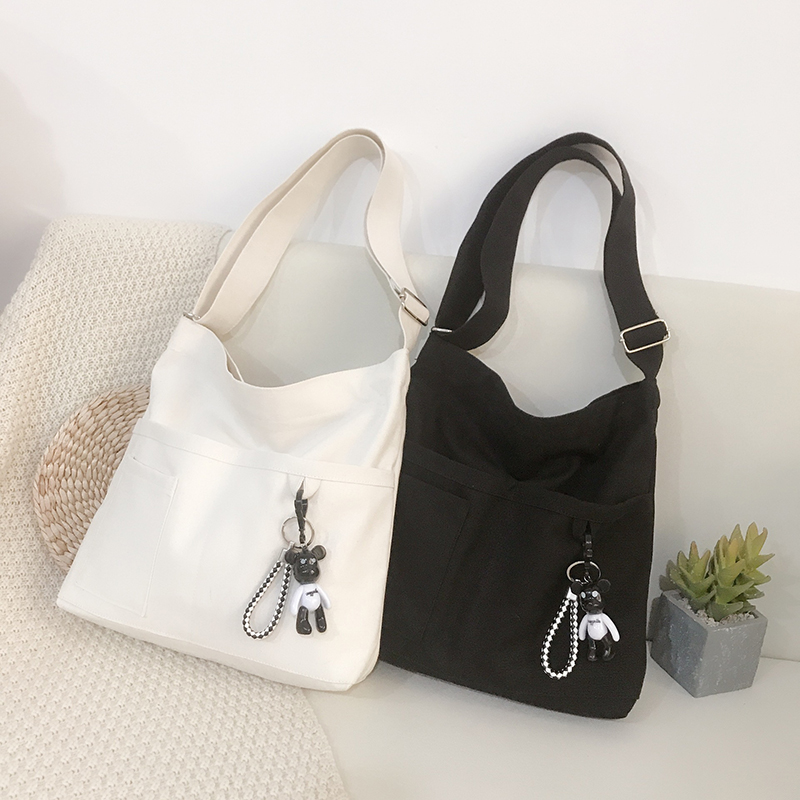 Reusable Canvas Tote Bag w/3 External Pocket 11