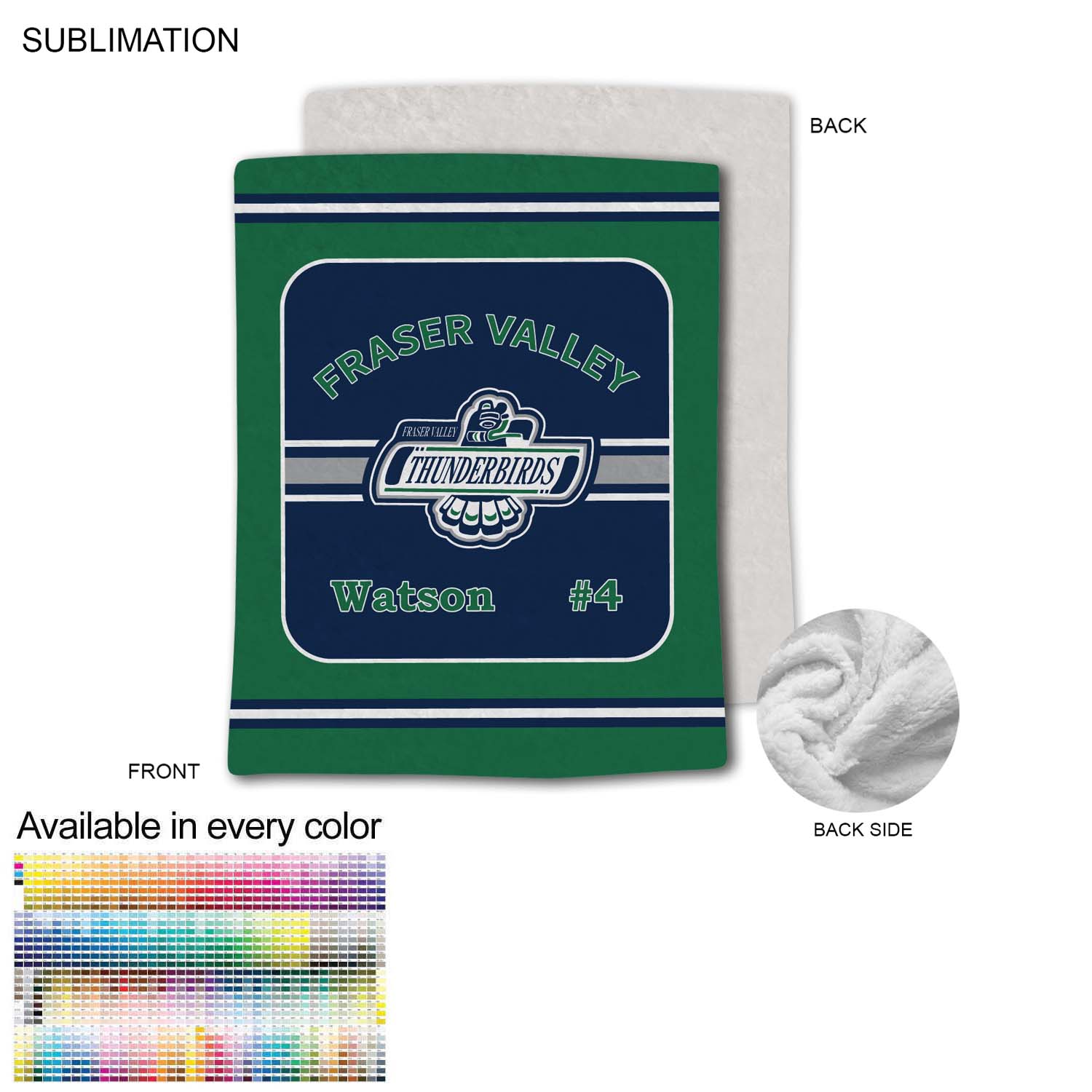 Team Blanket in Plush and cozy Mink Flannel Fleece, 60x80, Queen Bed size, Sublimated edge to edge 2