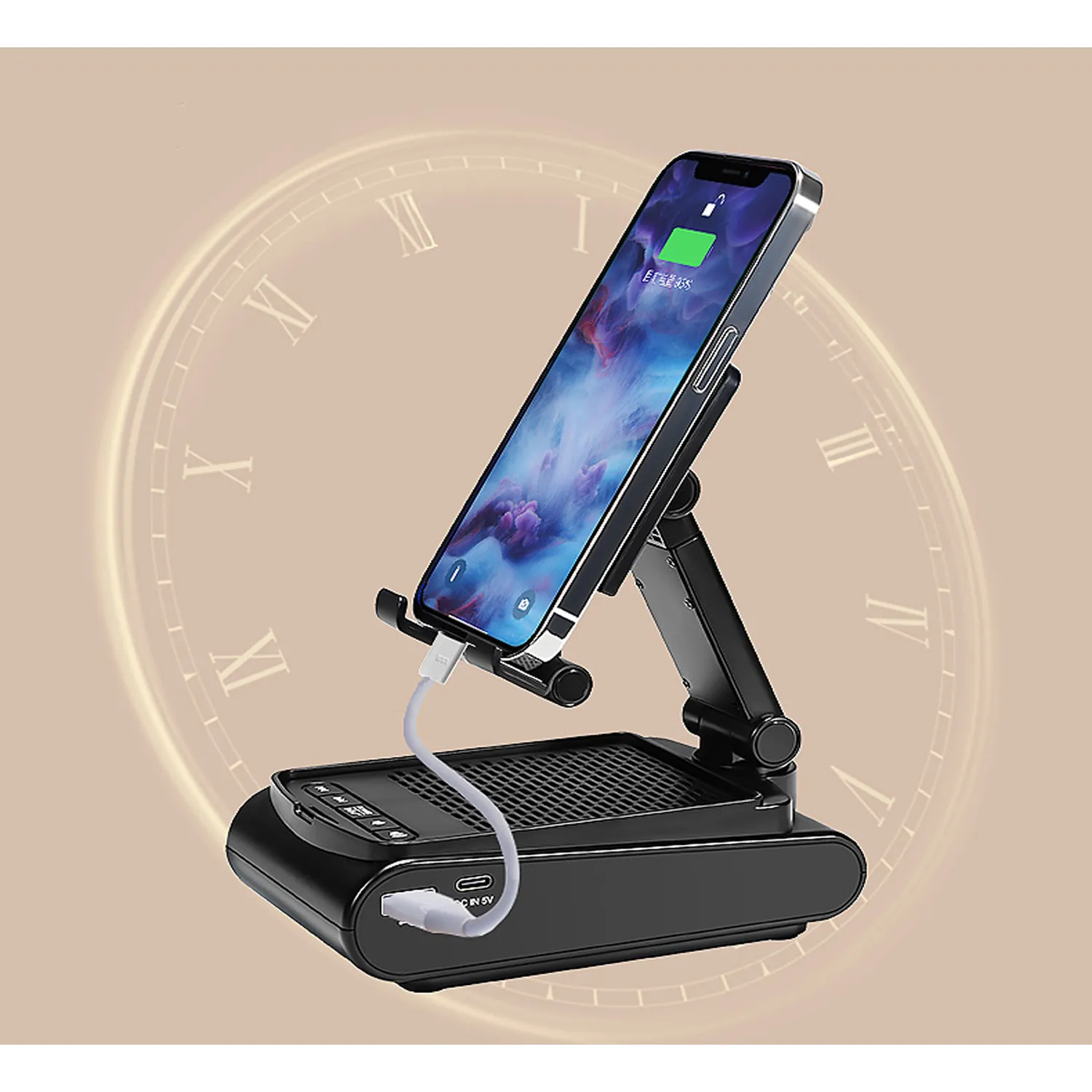 Bluetooth Speaker With tablet Foldable Stand 3