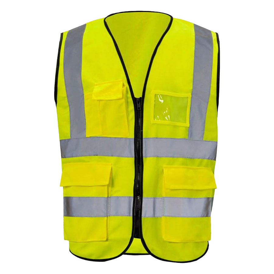 VISIPRO Unisex Front-Zip Reflective Safety Vest with Pockets 6