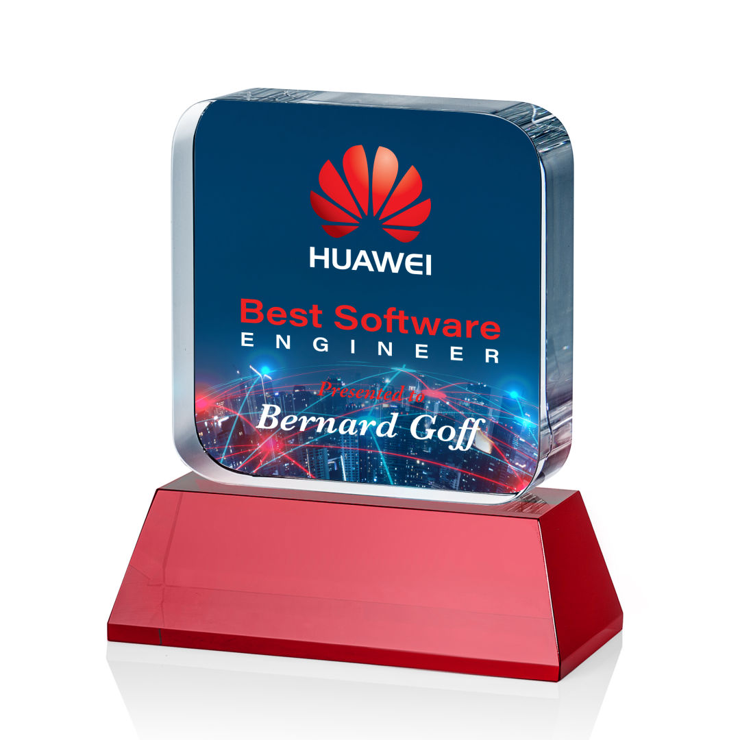 Flamborough VividPrint™ Award on Base - Red 9