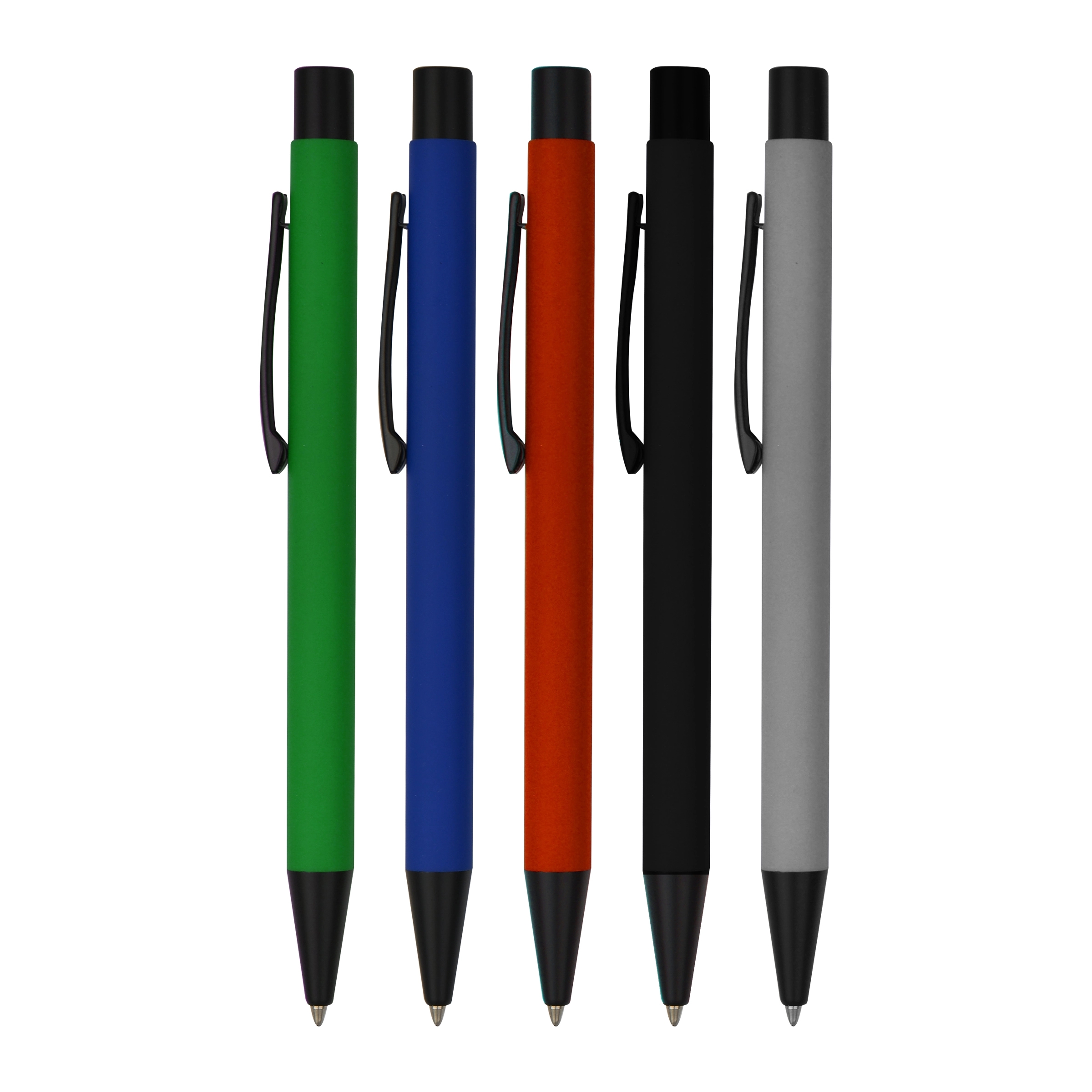 Soft Rubber Click Metal Ballpoint Pen with Chrome Engraving 7