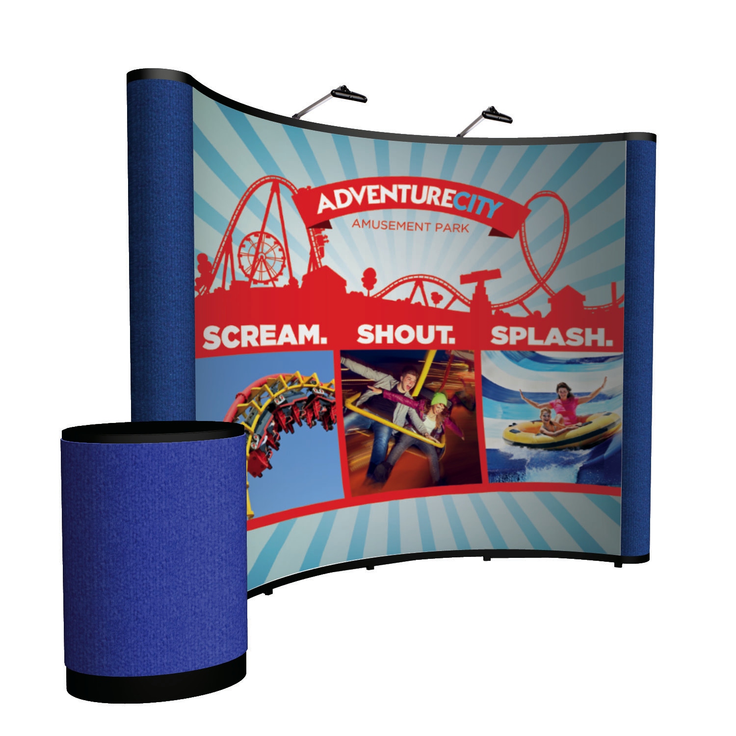 10' Curved Show 'N Rise Floor Display Kit (Mural with Fabric Ends) 2