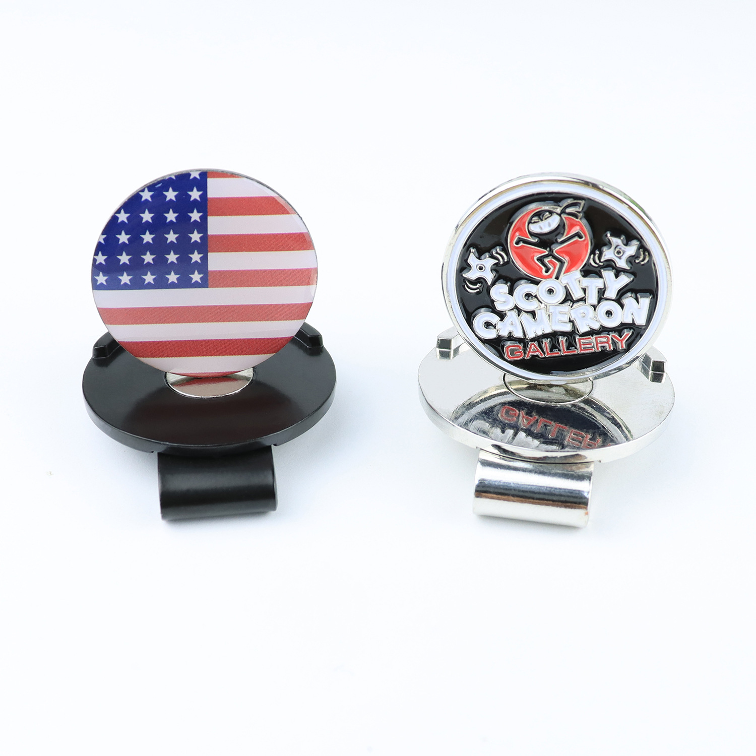 Custom 1" Epoxy Golf Marker Golf Metal Cap Clip 1