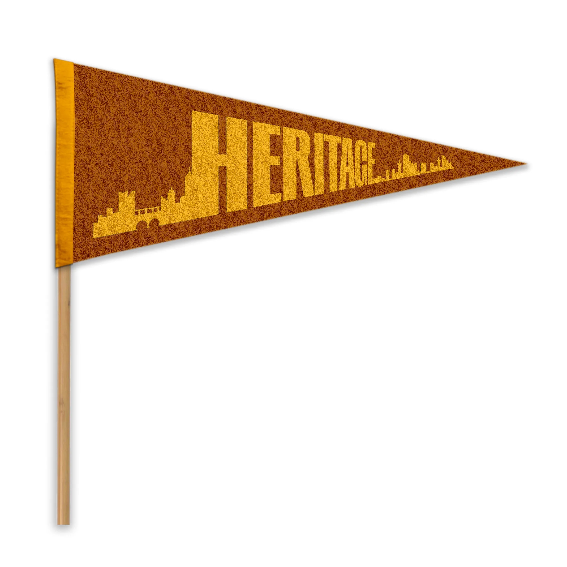 Wool Felt Pennant with Wood Pole - Heat Transfer 2
