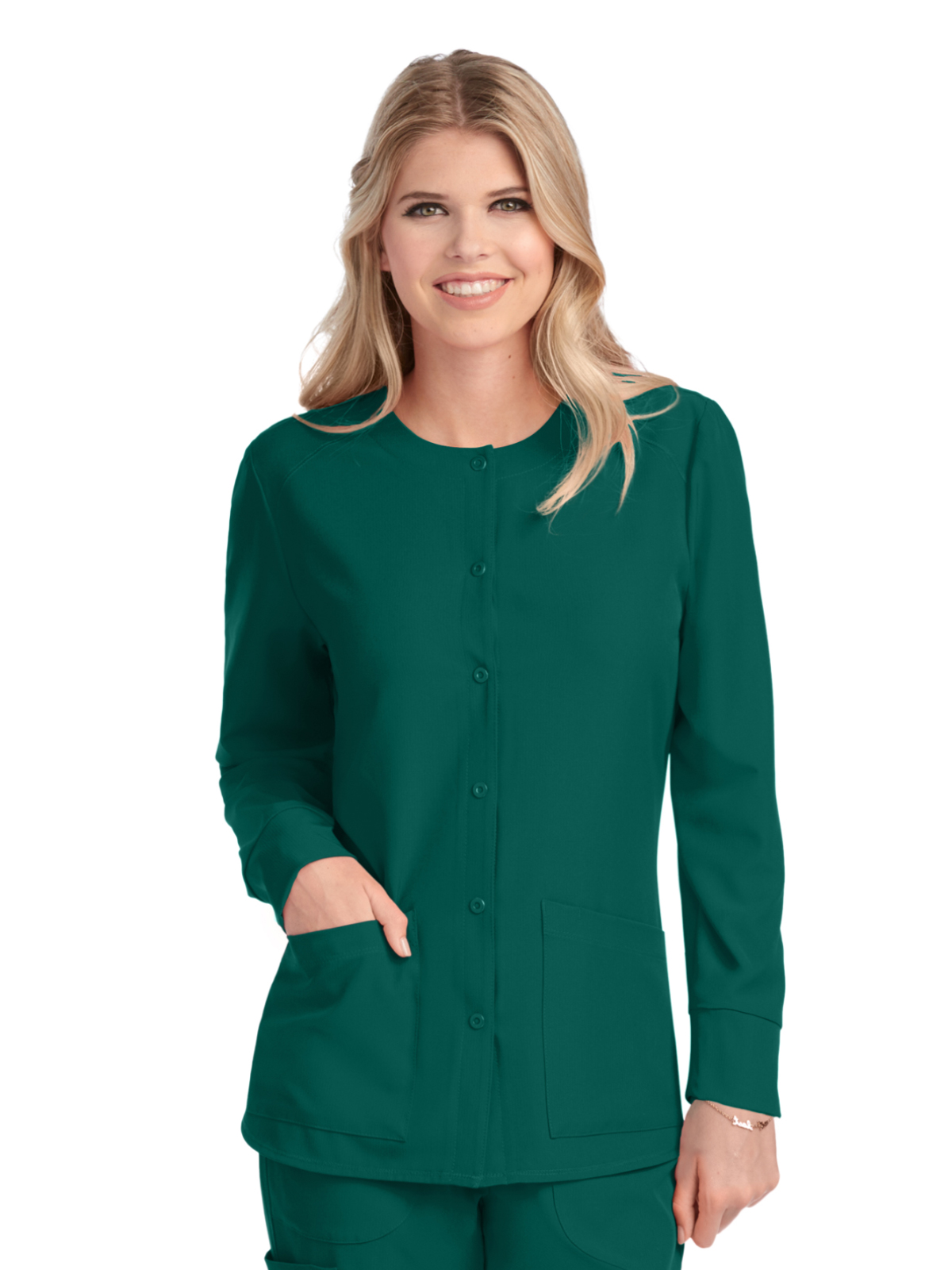 Skechers - Women's Two-Pocket Snap-Front Stability Warm-Up Scrub Jacket 57