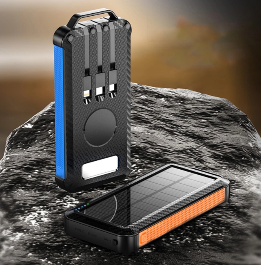 10000mah Portable Wireless Solar Charger Power Bank w/ Cable 1