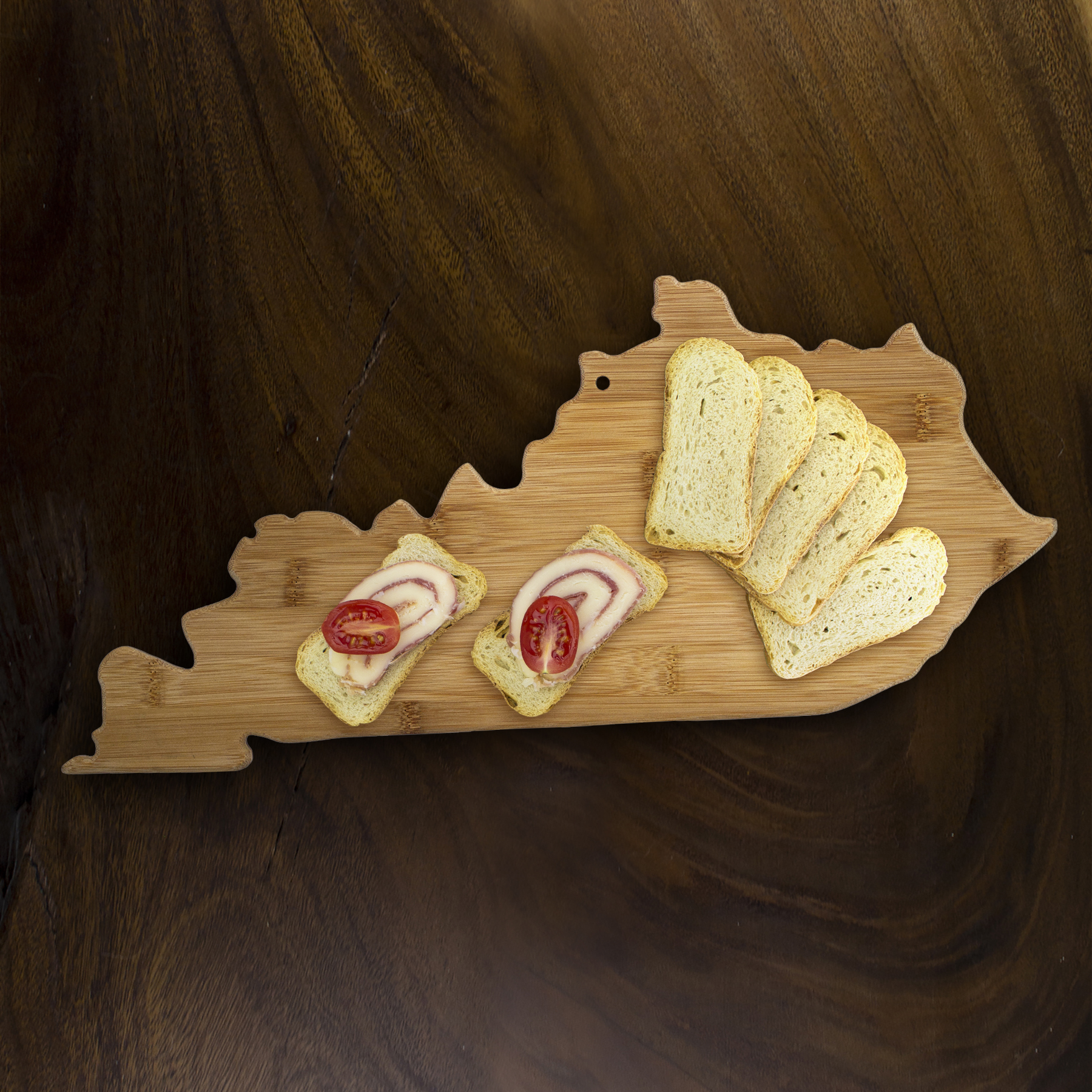 Kentucky State Shaped Bamboo Serving and Cutting Board 3