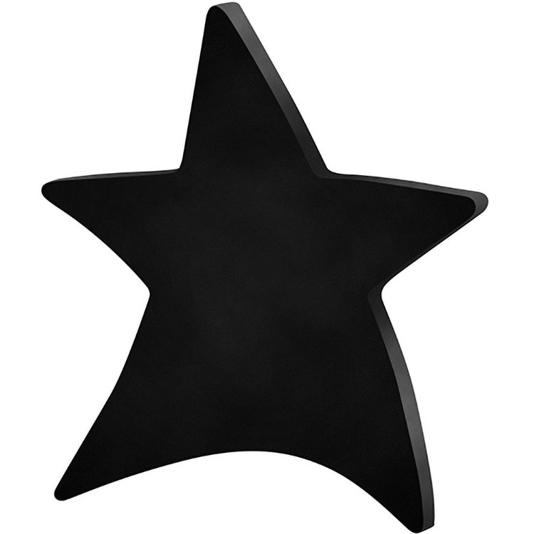 Black Moving Star Paperweight (4 1/2"x 5"x 3/8") Screen-Printed 2