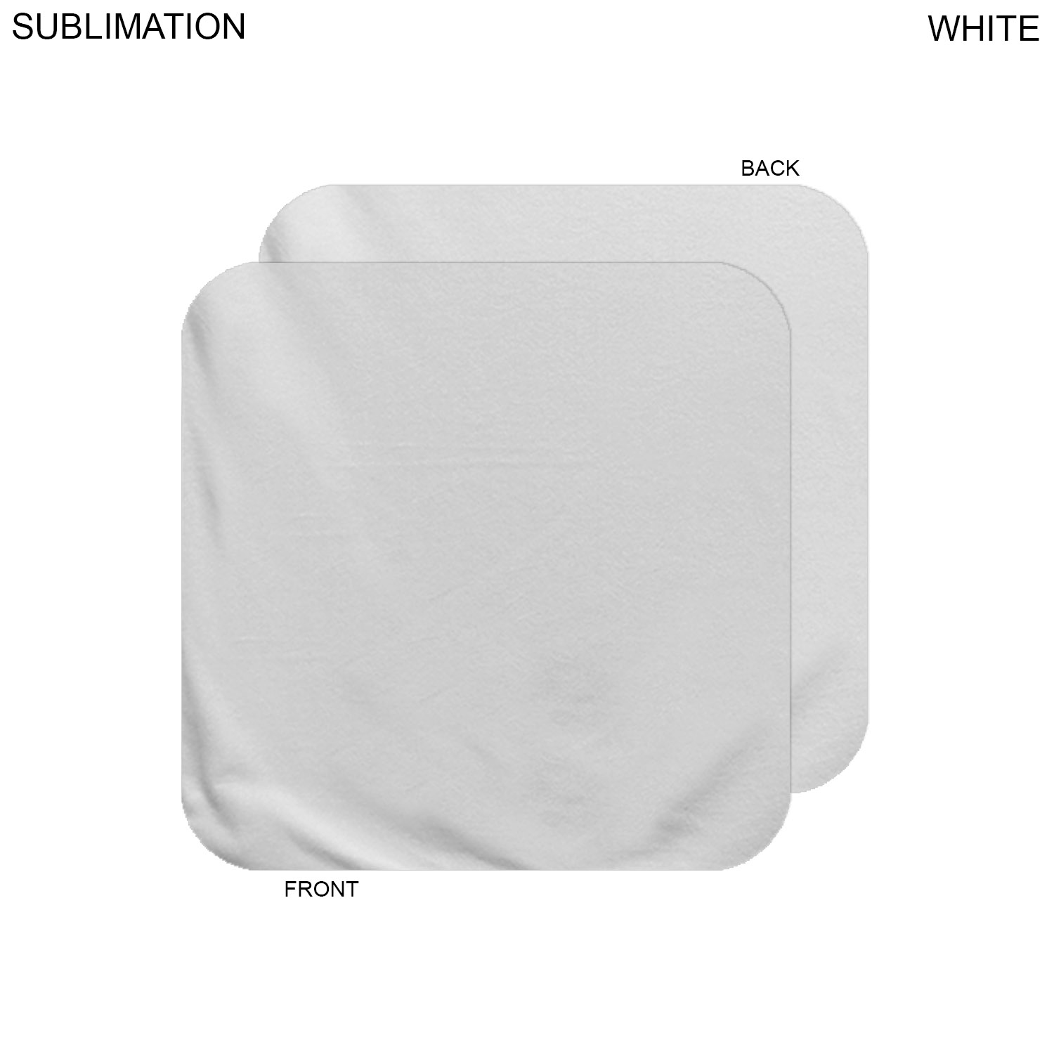 48Hr Quick Ship - Plush and Soft White Velour Terry Cotton Blend Face Cloth, 12x12, Sublimated 5