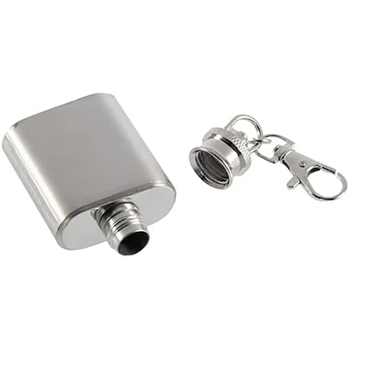 1oz Portable Mini Pocket Camping Hip Flask with Keychain 4