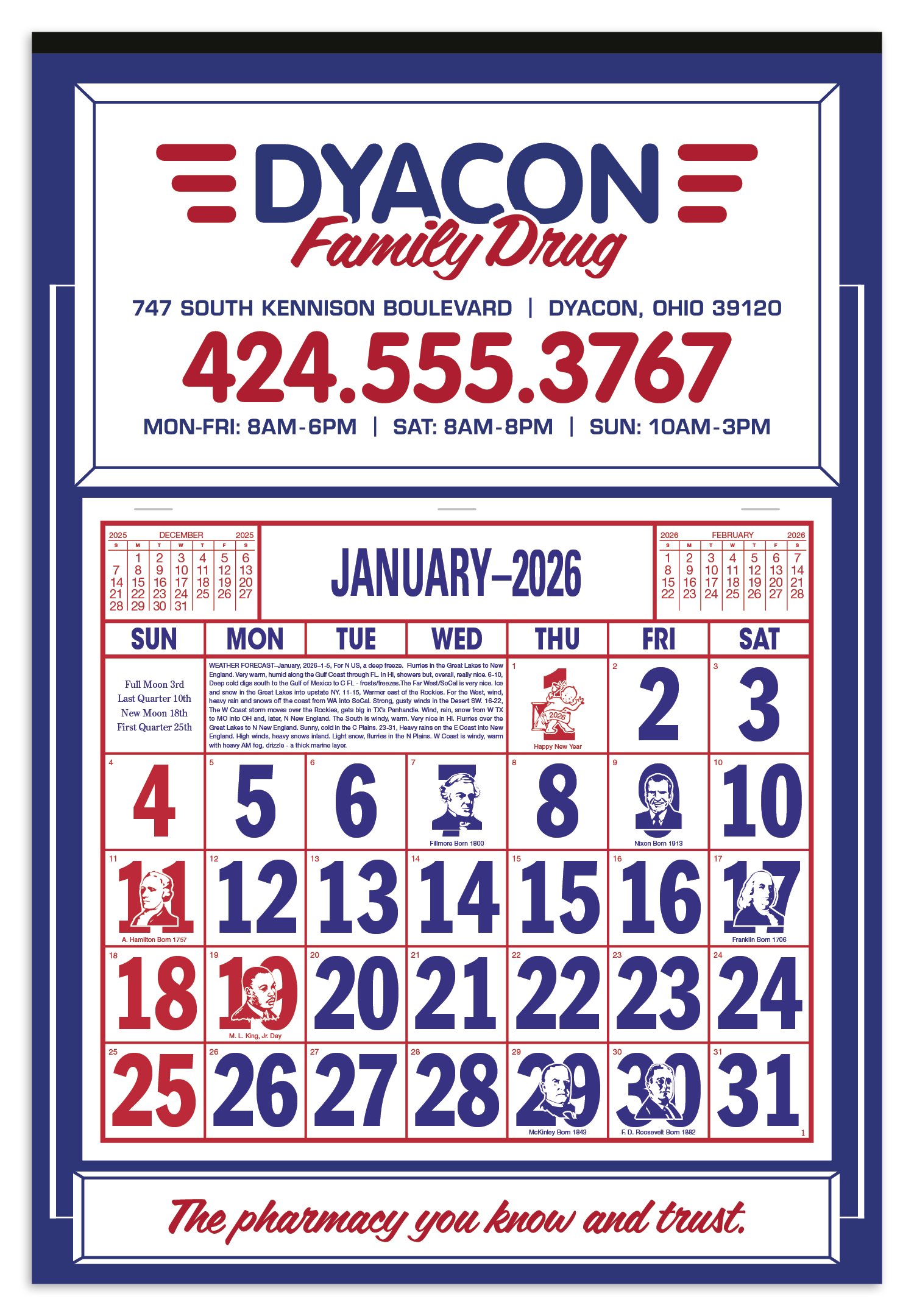 Skinner & Kennedy® Apron Calendar 111