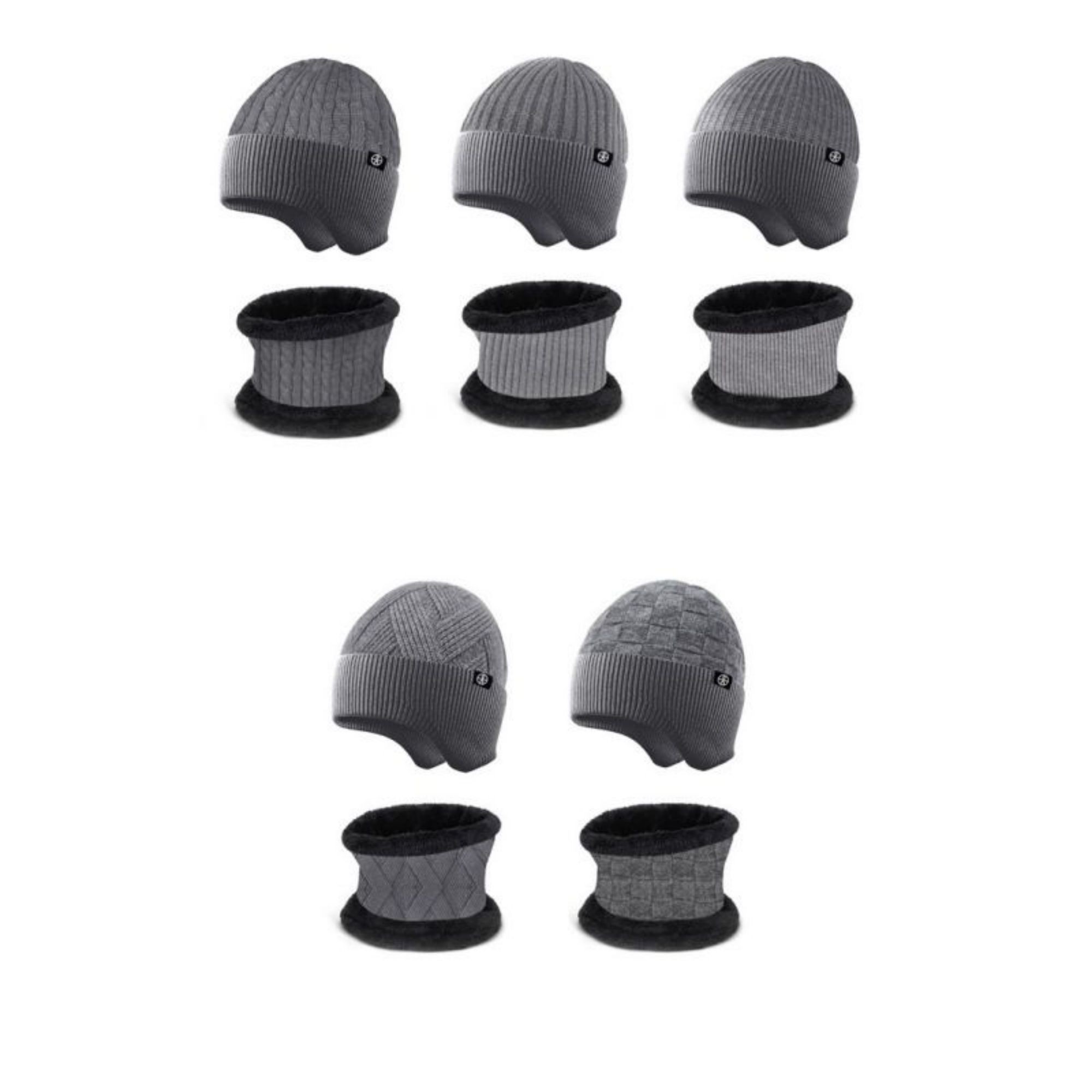 Two-Piece Thick Snood And Beanie Set 4