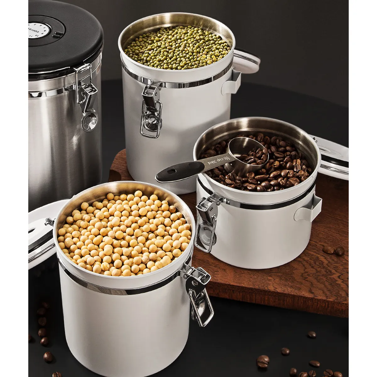 Coffee Bean Canister Kitchen Food Airtight storage container 5