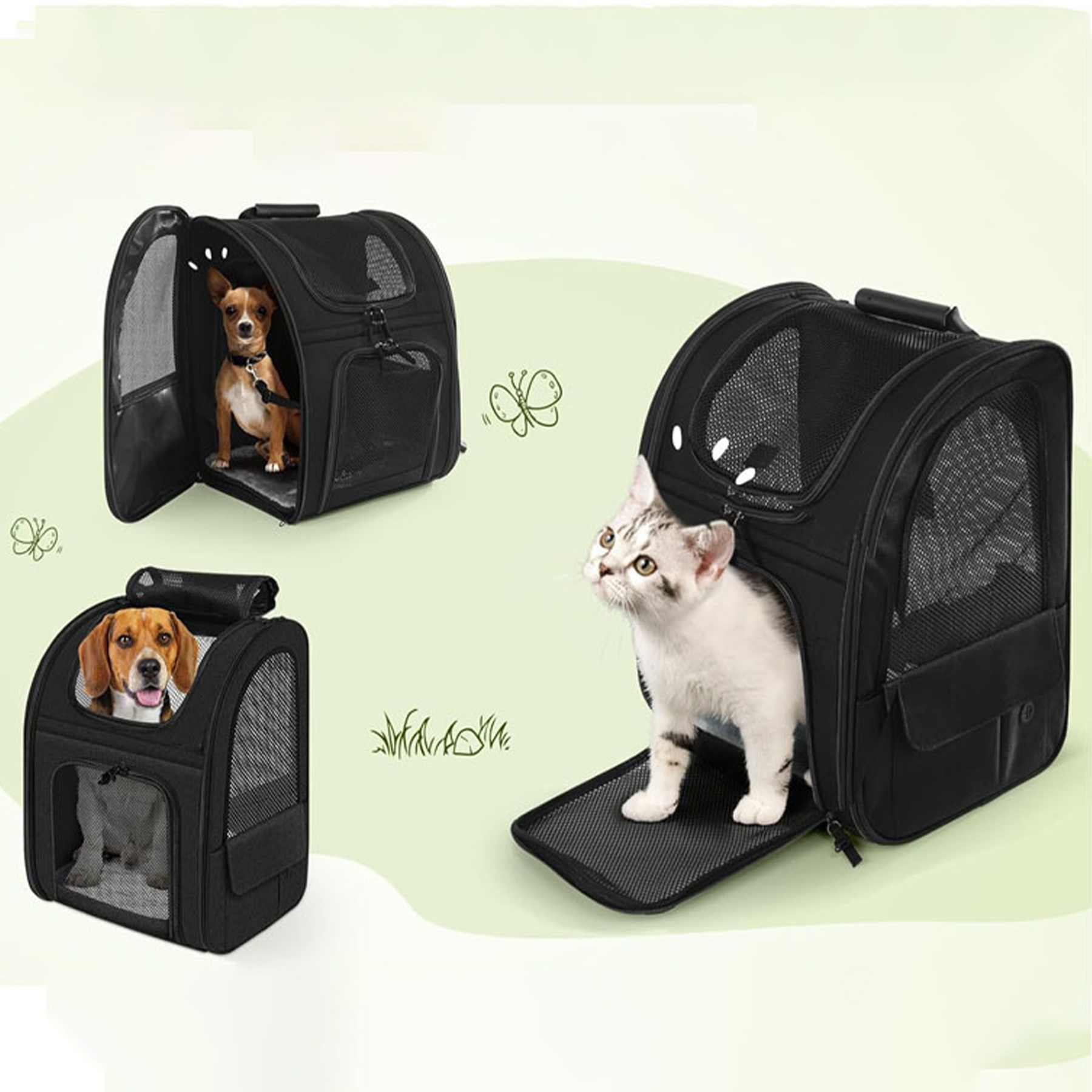 Expandable Cat Backpack with Breathable Mesh 2