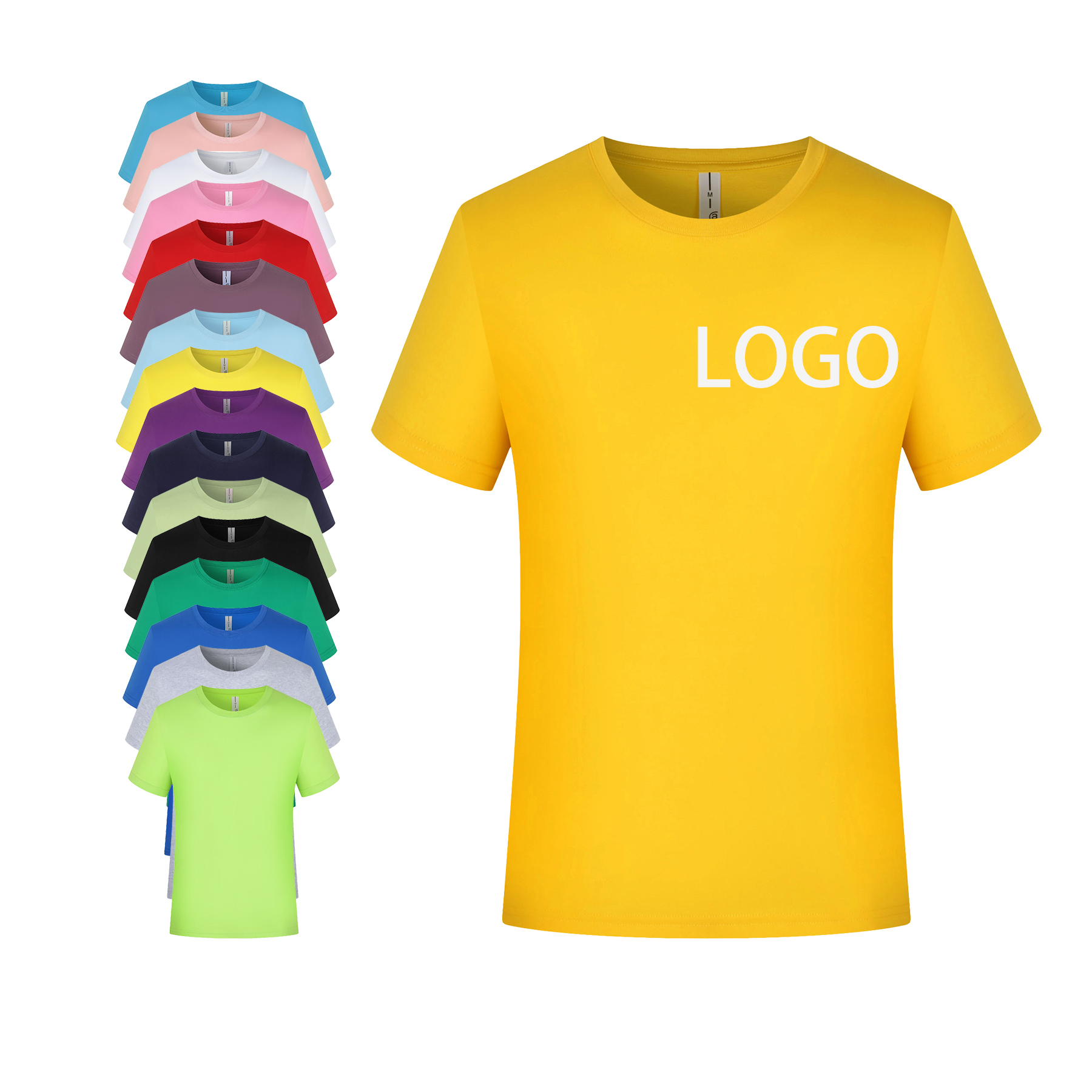 Polyster cotton short sleeve round neck T-Shirt 1