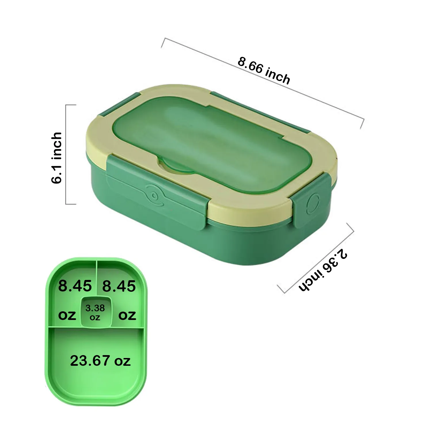 44oz Leak-Proof Kids Bento Lunch Box with 4 Compartments 6