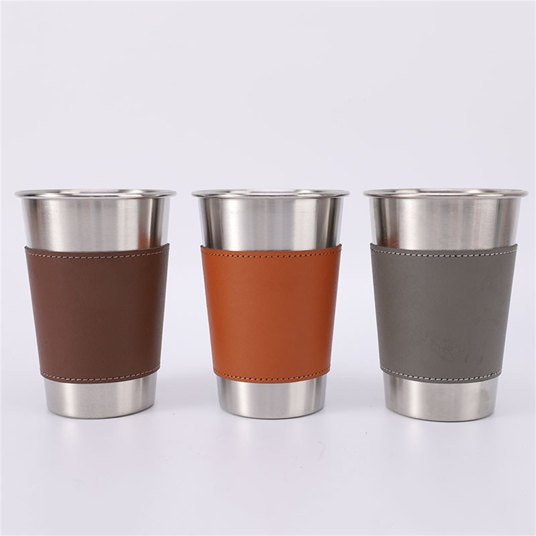 Stainless Steel Cup With Pu Leather Cover 3